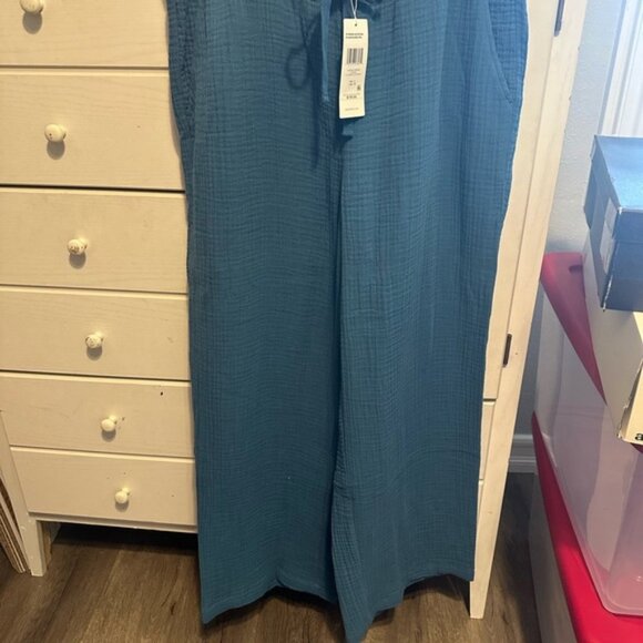 Eileen Fisher Blue Wide Leg Pants - Picture 1 of 8
